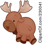 Taxidermy Mounted Moose Head On A Wood Wall Cartoon Patriotic Moose