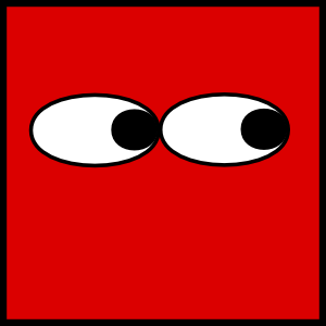 Vector Red Square Eyes Looking Right Clip Art 103728 Red Square Eyes