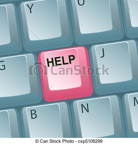 Vectors Of Help Key On Keyboard   Illustration Of Help Key On Keyboard