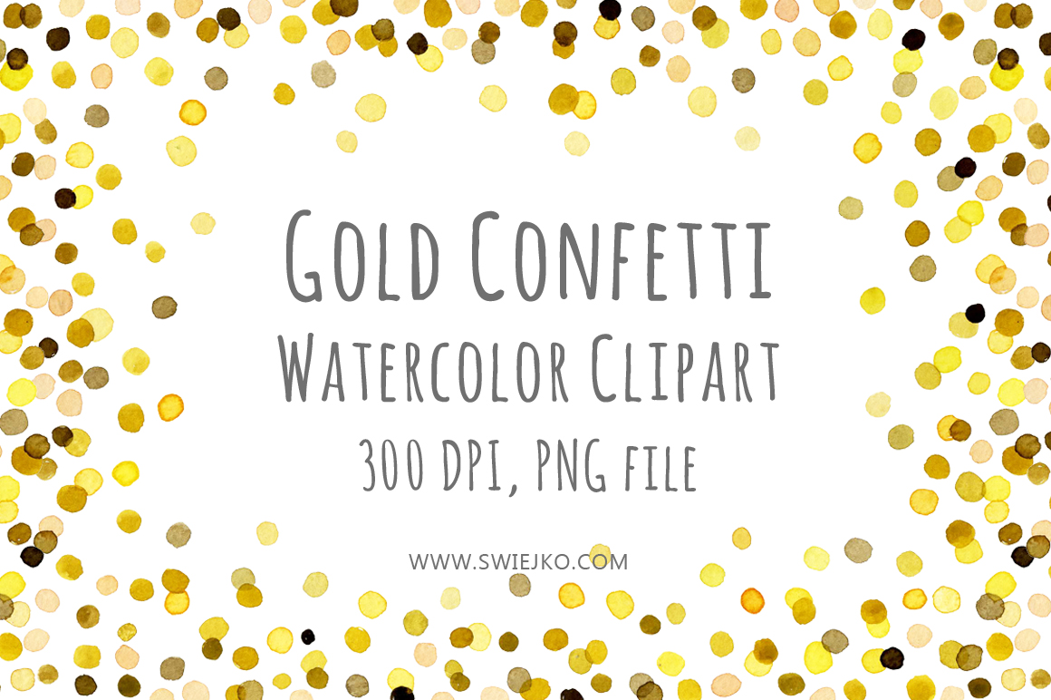 Watercolor Frame Confetti Clipart   Objects On Creative Market