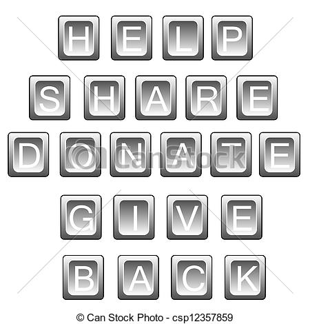 Words Related To Helping  Help Share Donate Give Back  In Keyboard