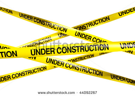 3d Rendering Of Caution Tape With Under Construction Written On It