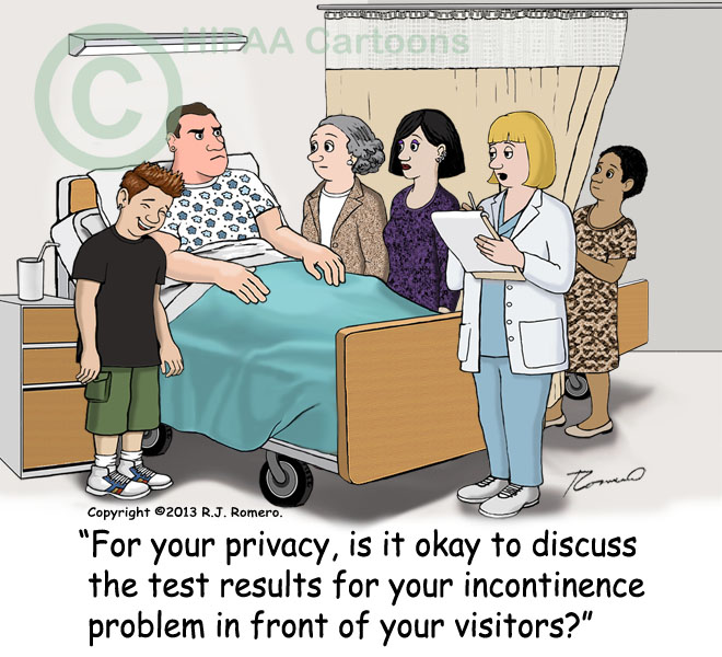 Cartoon Nurse Asks Patient If Ok To Discuss Test Results P150