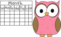 Classroom Calendar Helper Clipart Owl Classroom Calendar Job