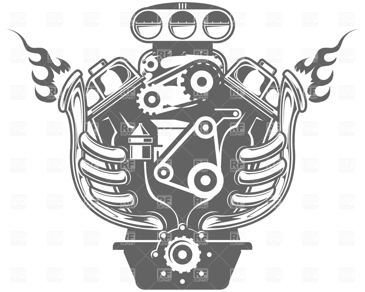 Clipart Catalog   Transportation   Racing Engine Download Royalty