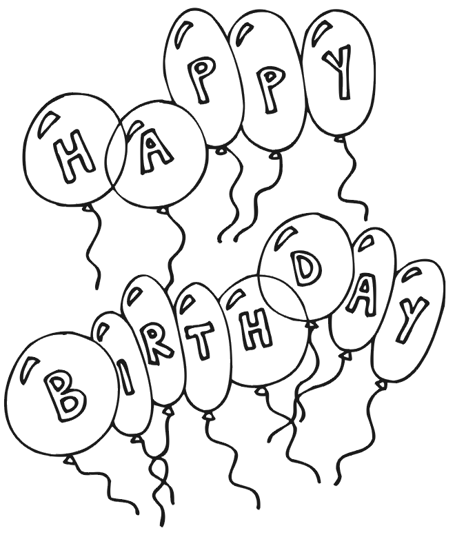 Happy Birthday Coloring Pages   Free Printable Pictures Coloring Pages    