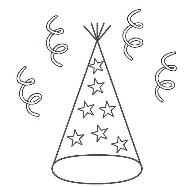 Happy Birthday Party Hat Coloring Pages   Coloring