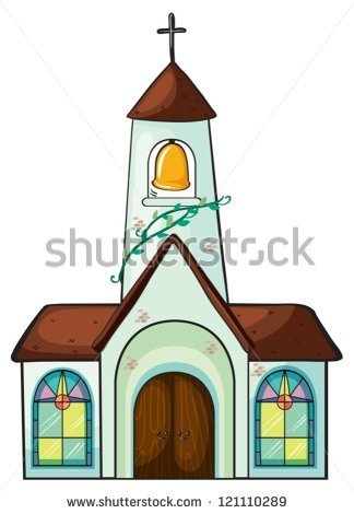Illustration Of A Church On A White Background   Stock Vector