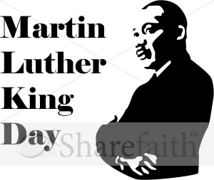 Martin Luther King Day With Silhouette   Martin Luther King Clipart
