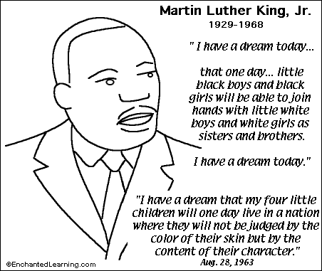 Martin Luther King Jr    Enchantedlearning Com