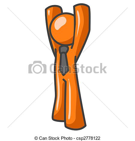 Of Orange Man Arms Up   Orange Man Arms Up Csp2778122   Search Clipart