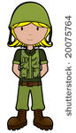 Profissional Army Girl Illustration Fotos Stock