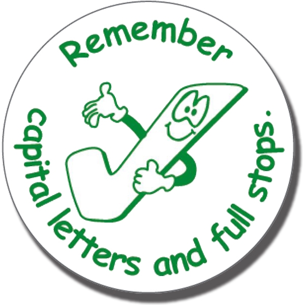 Remember Capital Letters   Full Stops Pre Inked Stamper