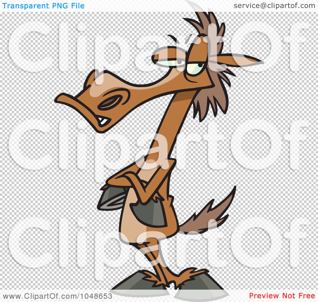 Royalty Free  Rf  Clip Art Illustration Of A Cartoon Stubborn Horse By