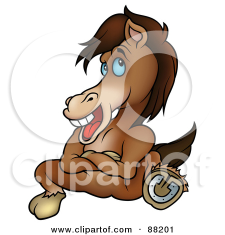 Royalty Free  Rf  Clipart Illustration Of A Stubborn Brown Horse