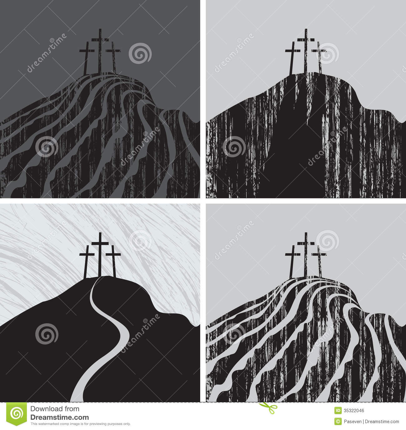 Three Crosses On Calvary Clipart Calvary Mountain Royalty Free