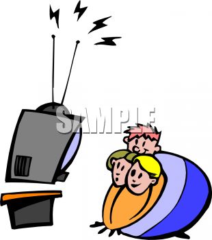    Tv Clipart 0511 0908 1419 5261 Fat Kids Watching Television Clipart