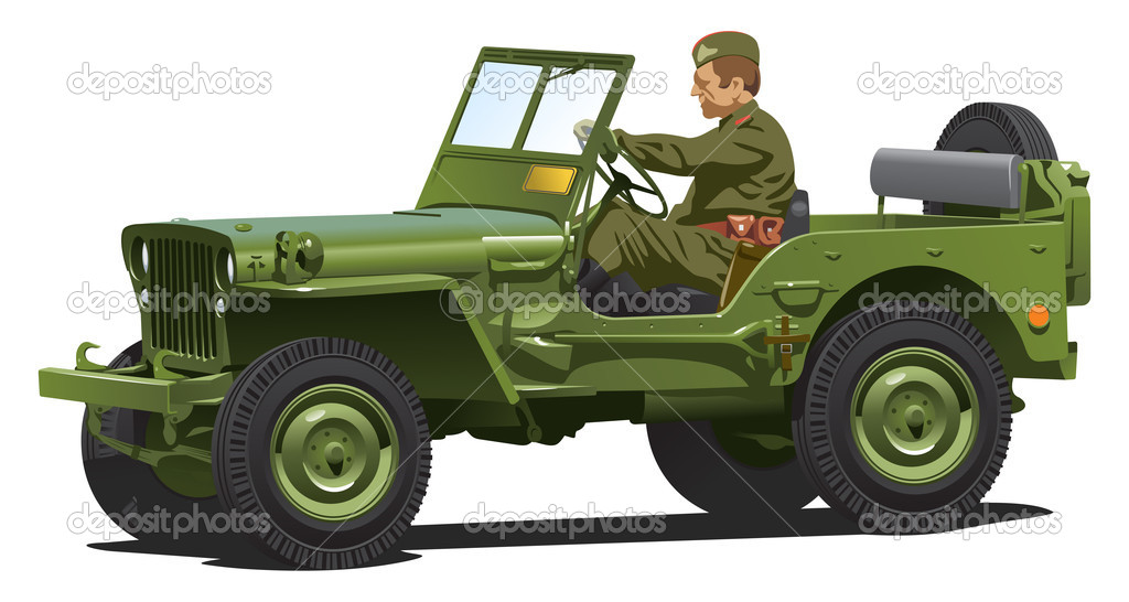 World War Two Army Jeep    Vetor De Stock   Suricoma  7305318