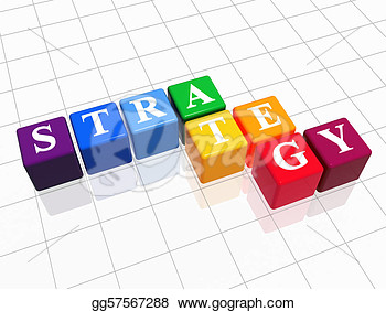 3d Colour Boxes With Text   Strategy Word  Clip Art Gg57567288