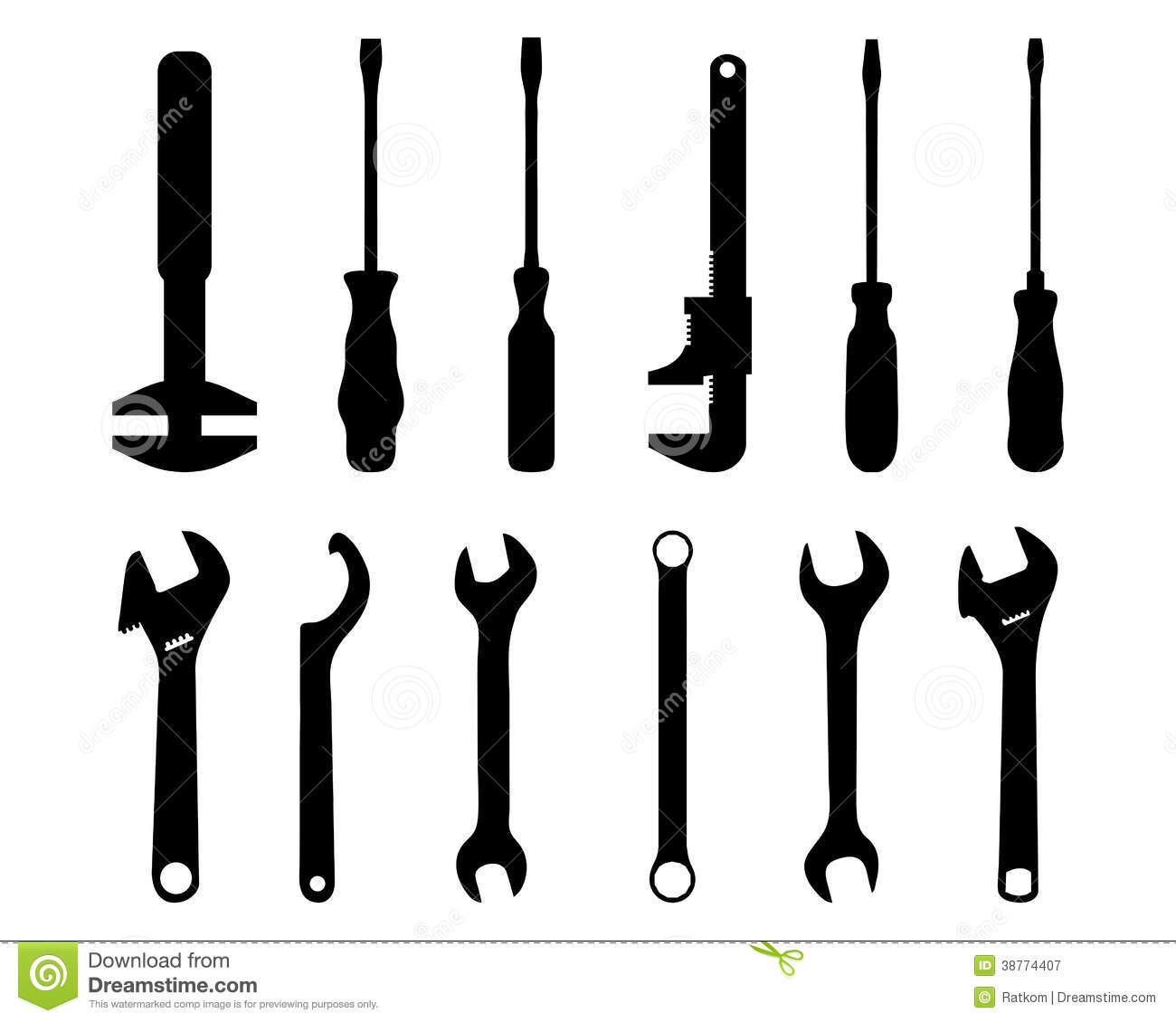 Bolt Silhouette Screwdriver And Screw Wrench