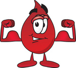Clip Art Graphic Of A Transfusion Blood Droplet Mascot Cartoon