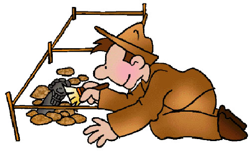 Clip Art Image Showing A Young Person Conducting An Excavation