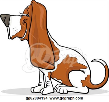 Clip Art Vector   Basset Hound Dog Cartoon Illustration  Stock Eps