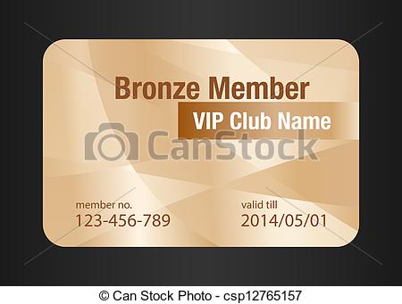 Clipart Vector Of Bronze Vip Club Card   Vip Member Card In Bronze    