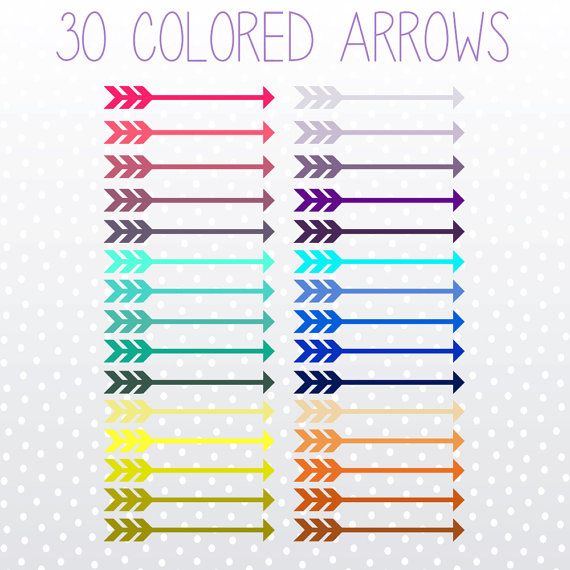 Colorful Arrows Clip Art   Instant Download   For Pendants Scrapbook