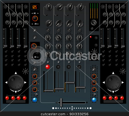 Dj Mixer Stock Vector Clipart Dj Mixer Table Isolated And Grouped    