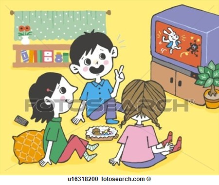 Free Clip Art Kids Watching Tv