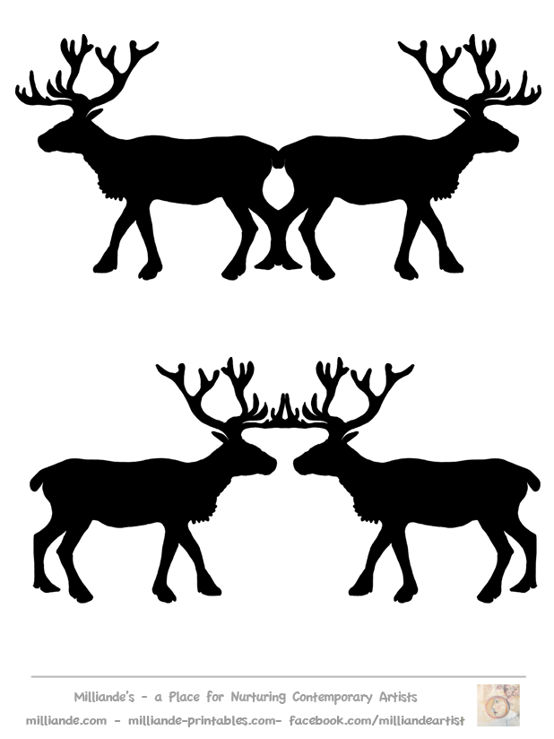 Free Reindeer Clipart Silhouette Stags 4 Gif  Gif K P 618   824    