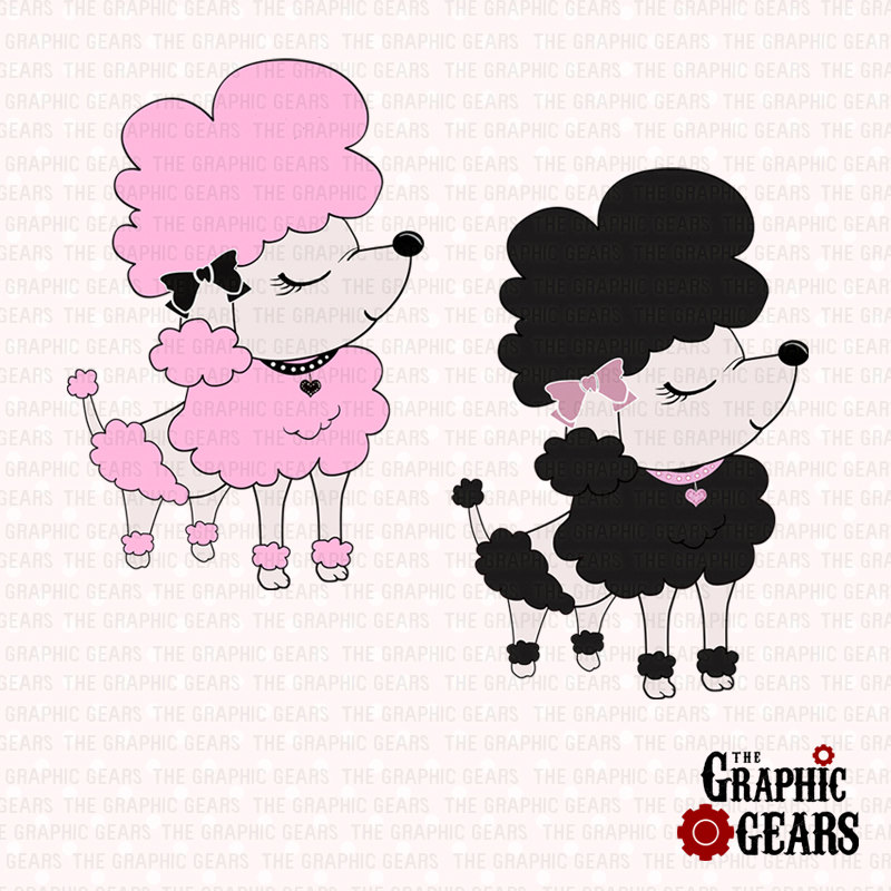 French Poodle Clipart French Poodle Clip Art   Pink