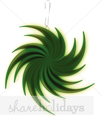Green Swirl Pattern Christmas Ornament   Christmas Ornament Clipart