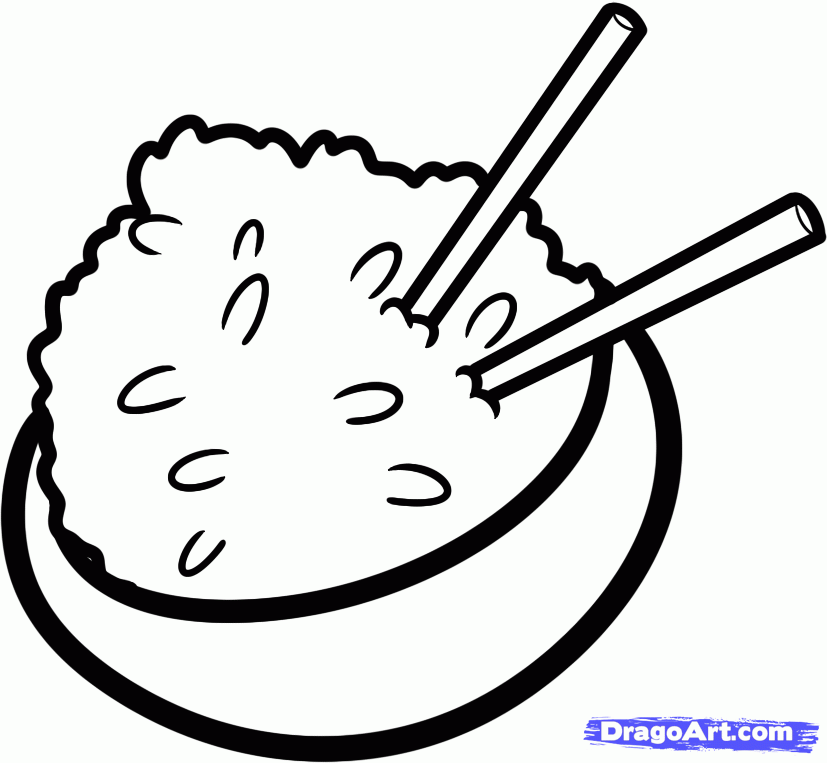 How To Draw Rice Rice Bowl Step By Step Food Pop Culture Free