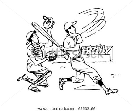 It S A Home Run   Retro Clipart Illustration   62232166   Shutterstock