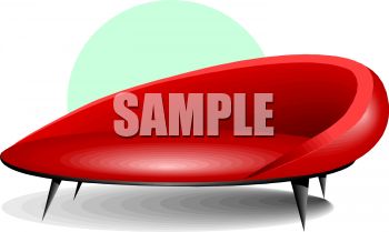 Red Vinyl Couch   Royalty Free Clip Art Picture