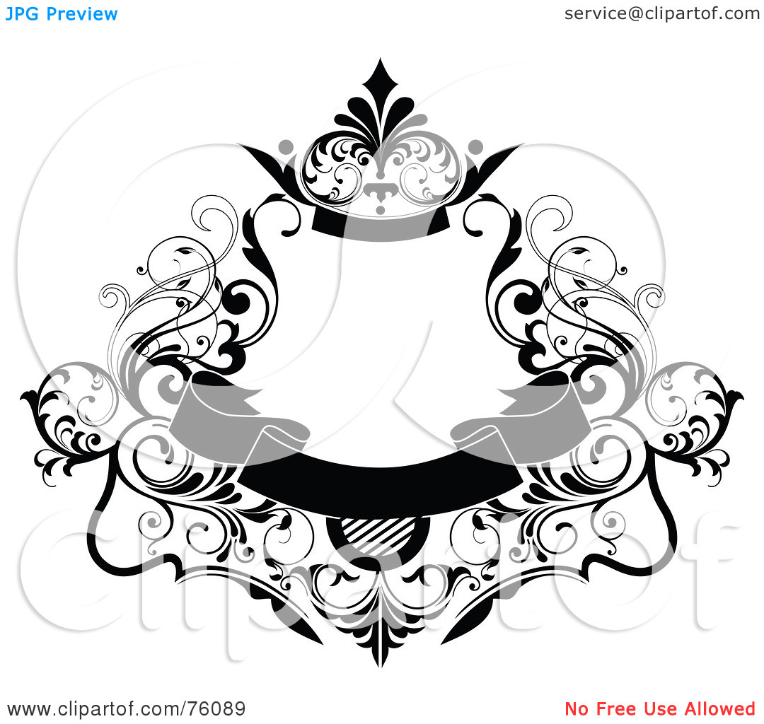 Royalty Free  Rf  Clipart Illustration Of A Decorative Black And White