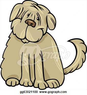 Shaggy Terrier Dog Cartoon Illustration  Stock Clipart Gg63021188