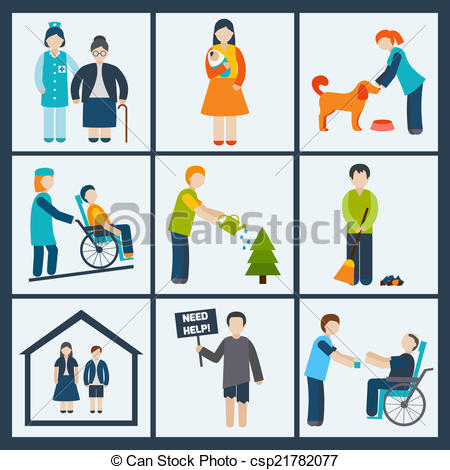 Social Services And Volunteer Icons    Csp21782077   Search Clipart    