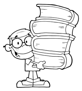 Social Studies Clipart Black And White Black And White Boy With A Book    