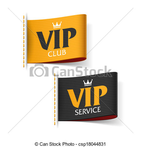 Vector   Vip Service And Vip Club Labels   Stock Illustration Royalty
