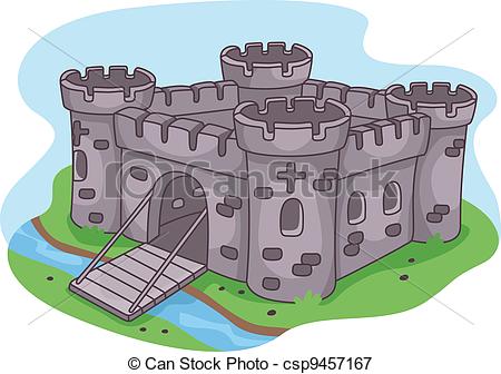 Vectors Illustration Of Fortress   Illustration Of A Fortified Castle