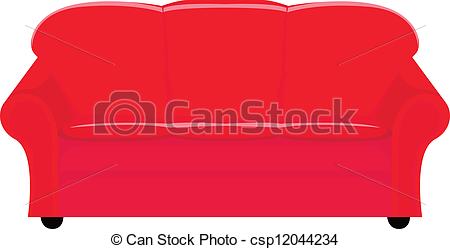 Vectors Of Red Couch   Vector Illustration Of Red Couch Csp12044234
