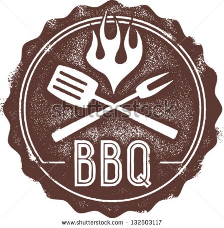 Vintage Style Bbq Barbecue Menu Stamp   Stock Vector