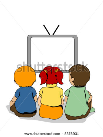 Woman Watching Tv Clipart Watching Tv   Vector   Stock