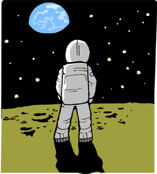 Astronaut On Moon Clipart The First Astronaut On The