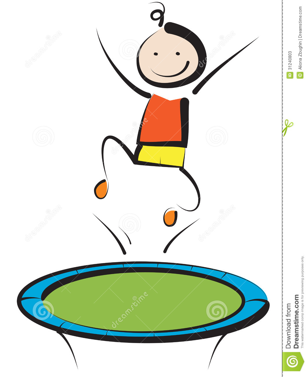 Boy Jumping On Trampoline