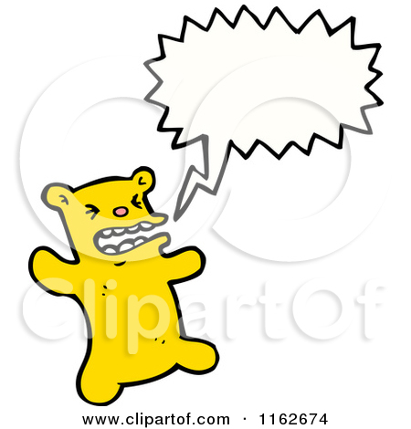 Cartoon Of A Talking Yellow Bear   Royalty Free Vector Illustration By