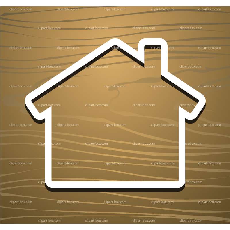 Clipart House Icon On Wood   Royalty Free Vector Design